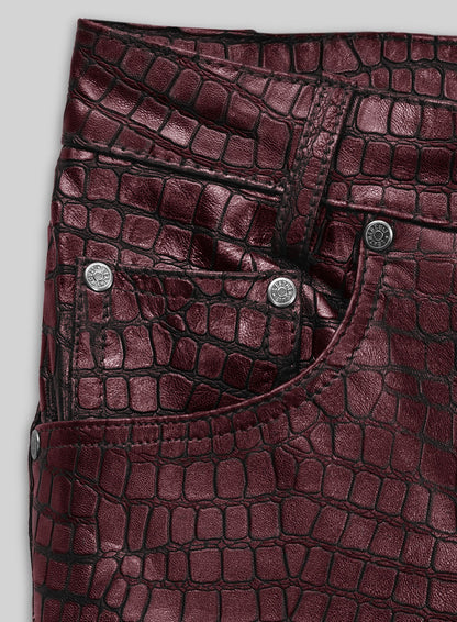 Croc Antique Rose Leather Pants - Jeans Style