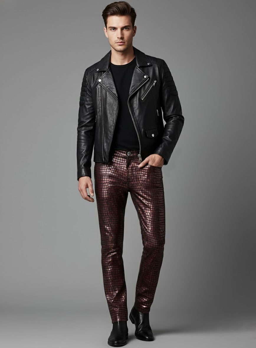 Croc Antique Rose Leather Pants - Jeans Style