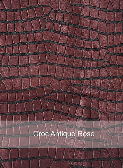 Croc Antique Rose Western Leather Blazer - LeatherCult