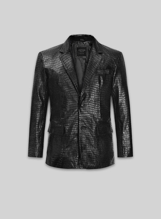 Croc Black Leather Blazer