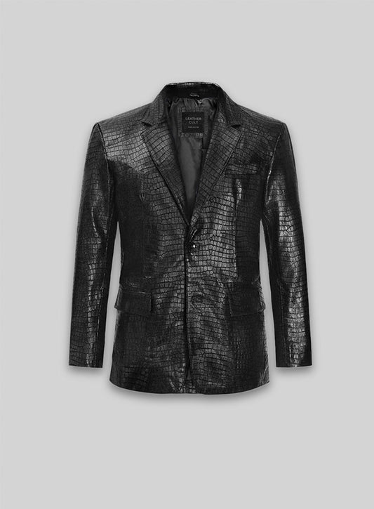 Croc Black Leather Blazer