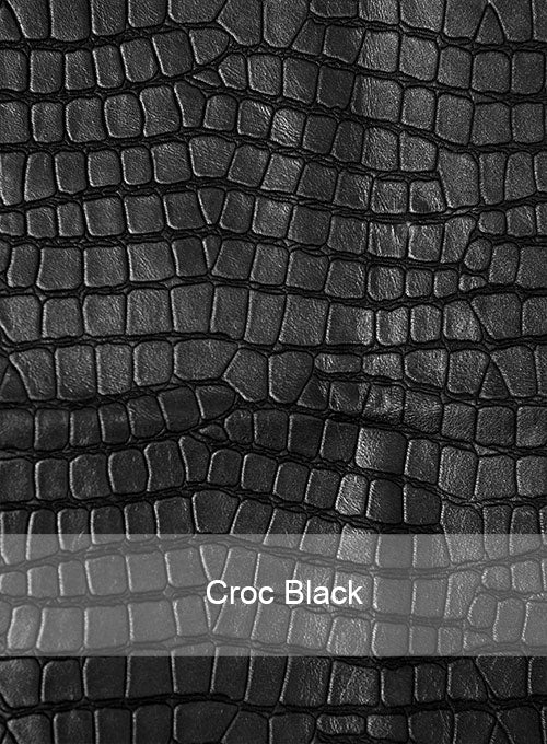 Croc Black Western Leather Blazer - LeatherCult