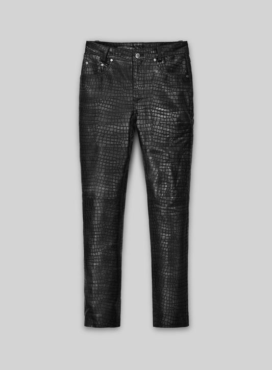 Croc Metallic Black Leather Pants - Jeans Style