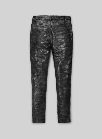 Croc Metallic Black Leather Pants - Jeans Style