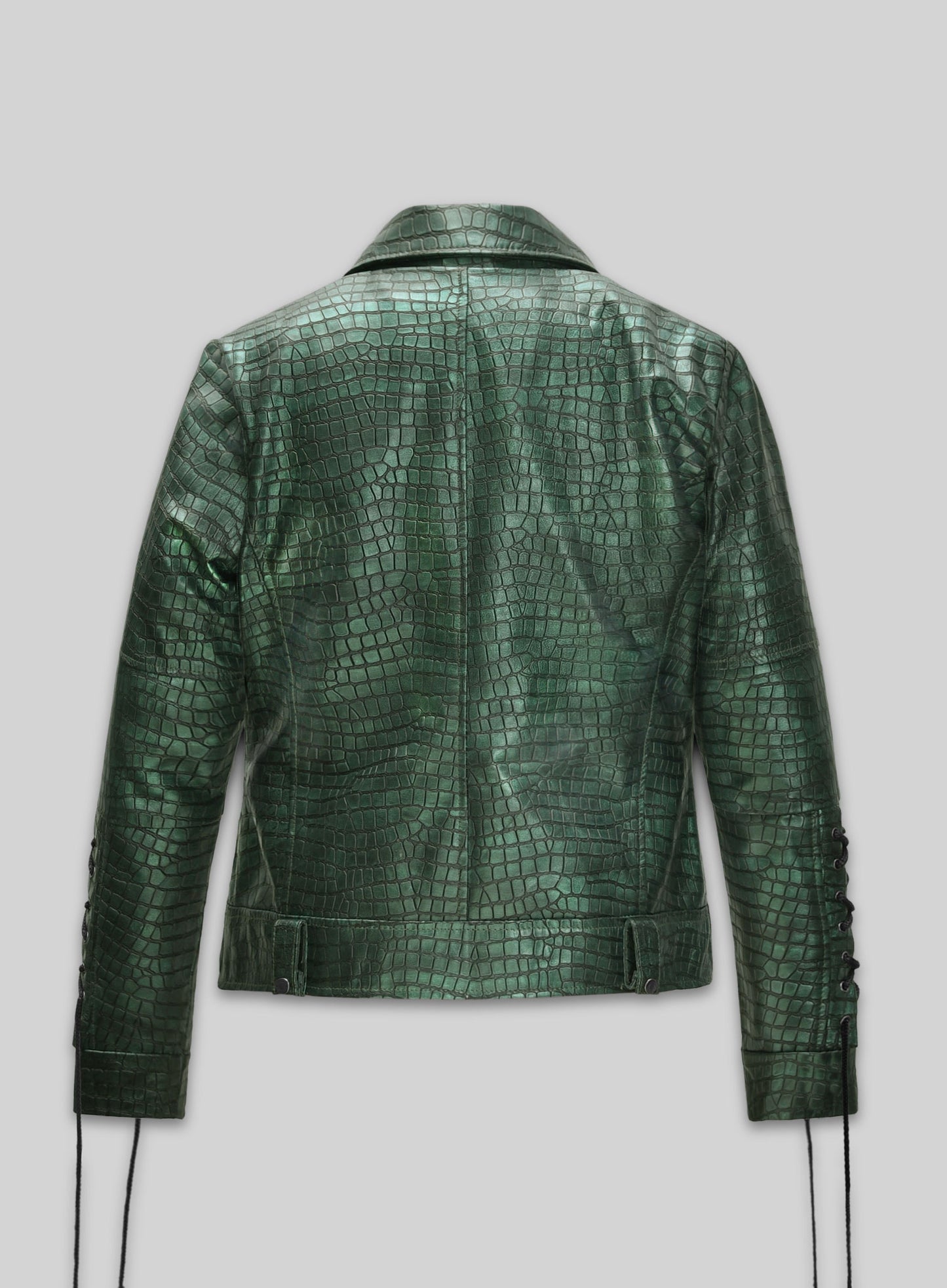 Croc Metallic Green Leather Jacket #511