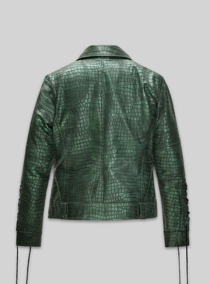 Croc Metallic Green Leather Jacket #511