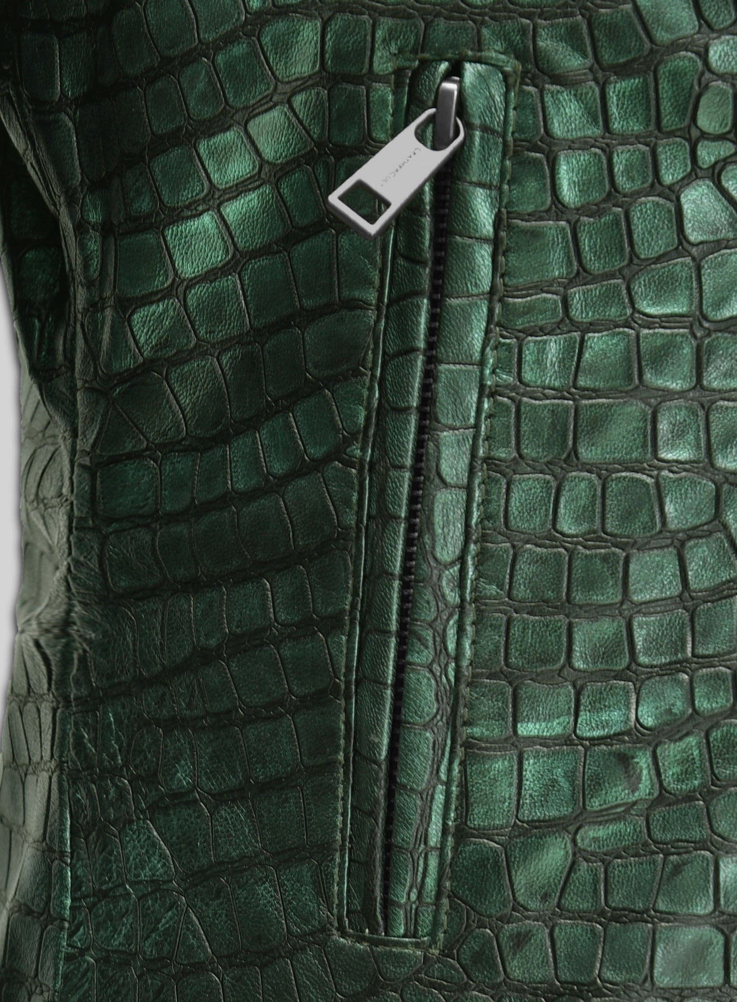 Croc Metallic Green Leather Jacket #511