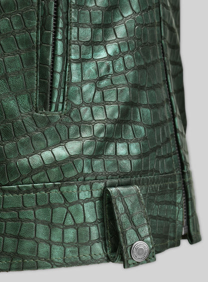Croc Metallic Green Leather Jacket #511