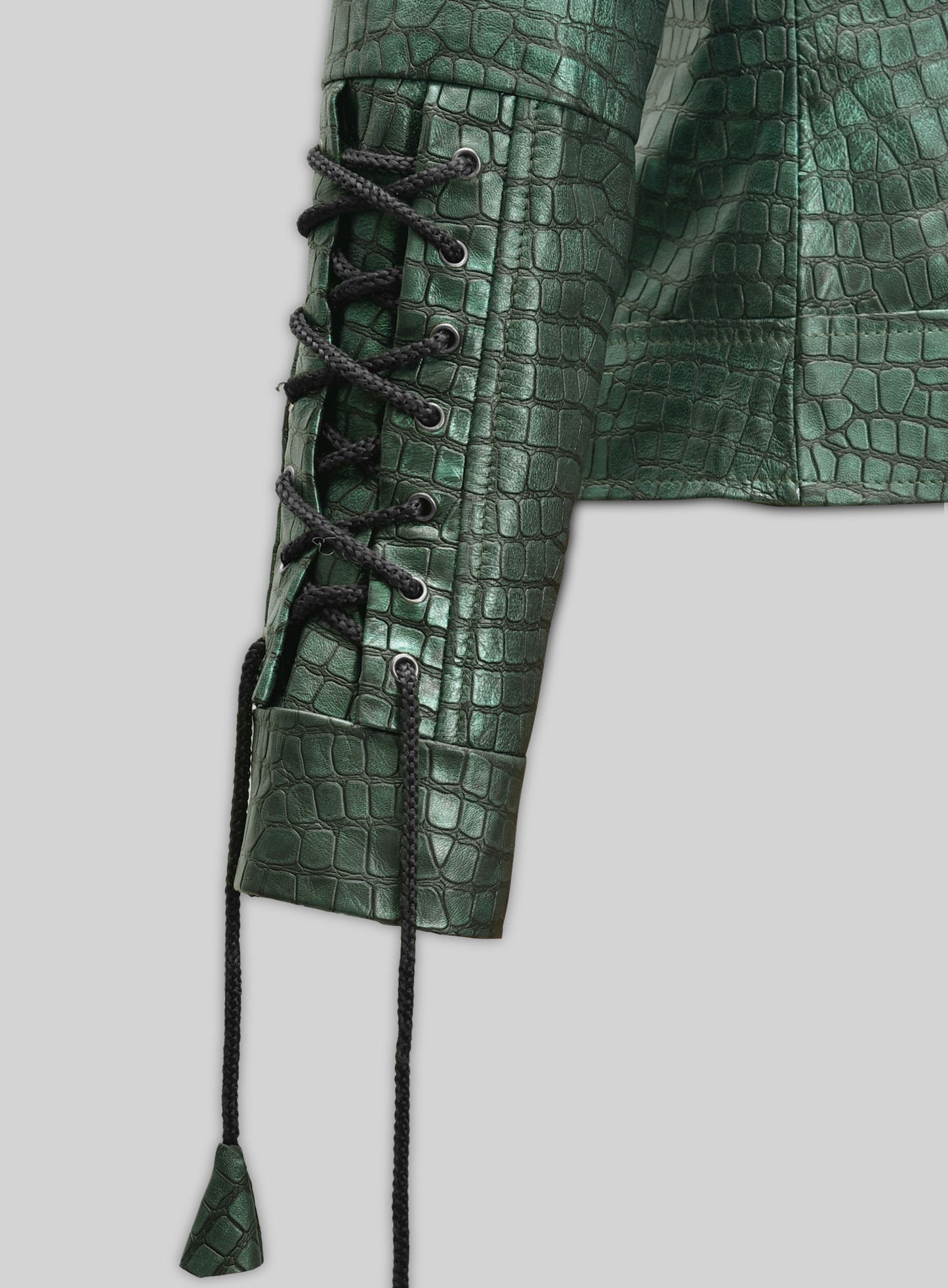 Croc Metallic Green Leather Jacket #511