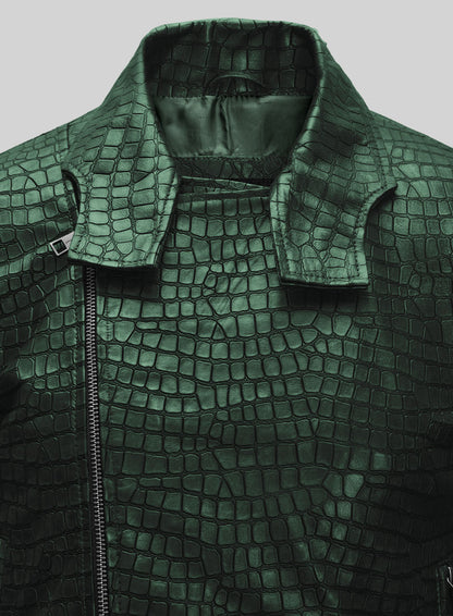 Croc Metallic Green Leather Jacket #511