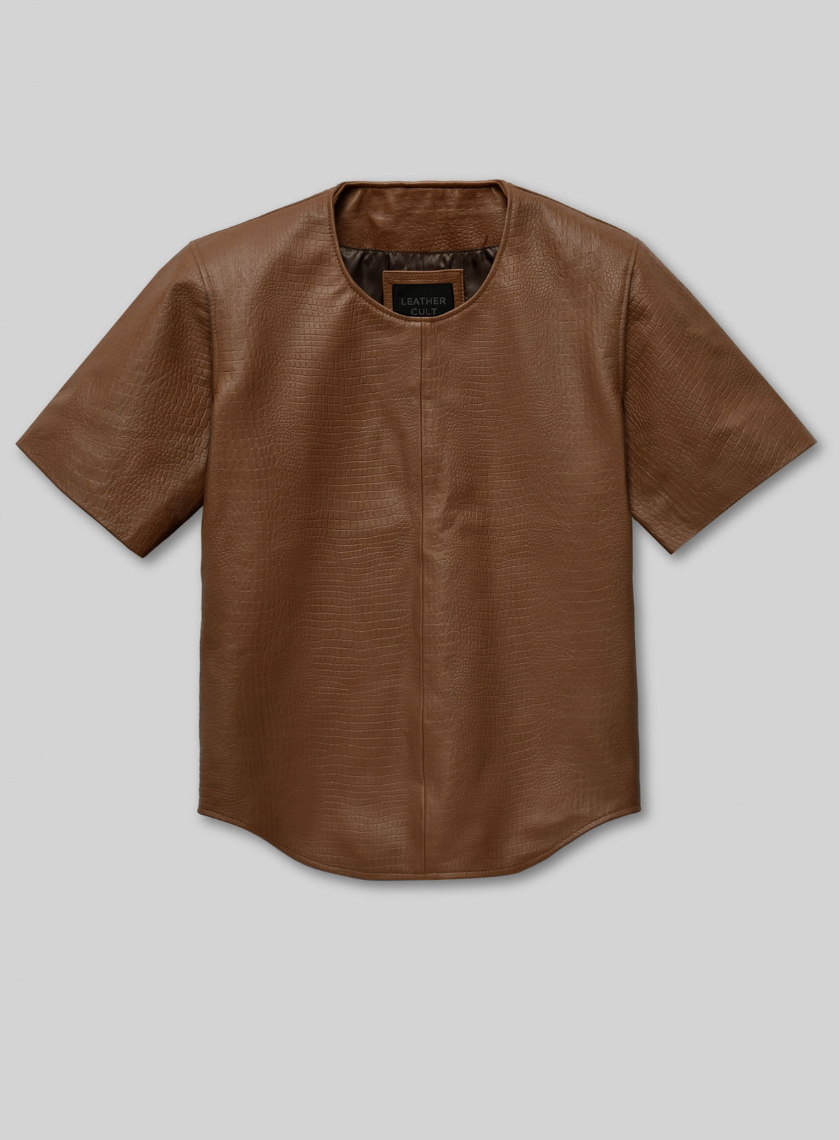Crocodile Brown Leather T-Shirt