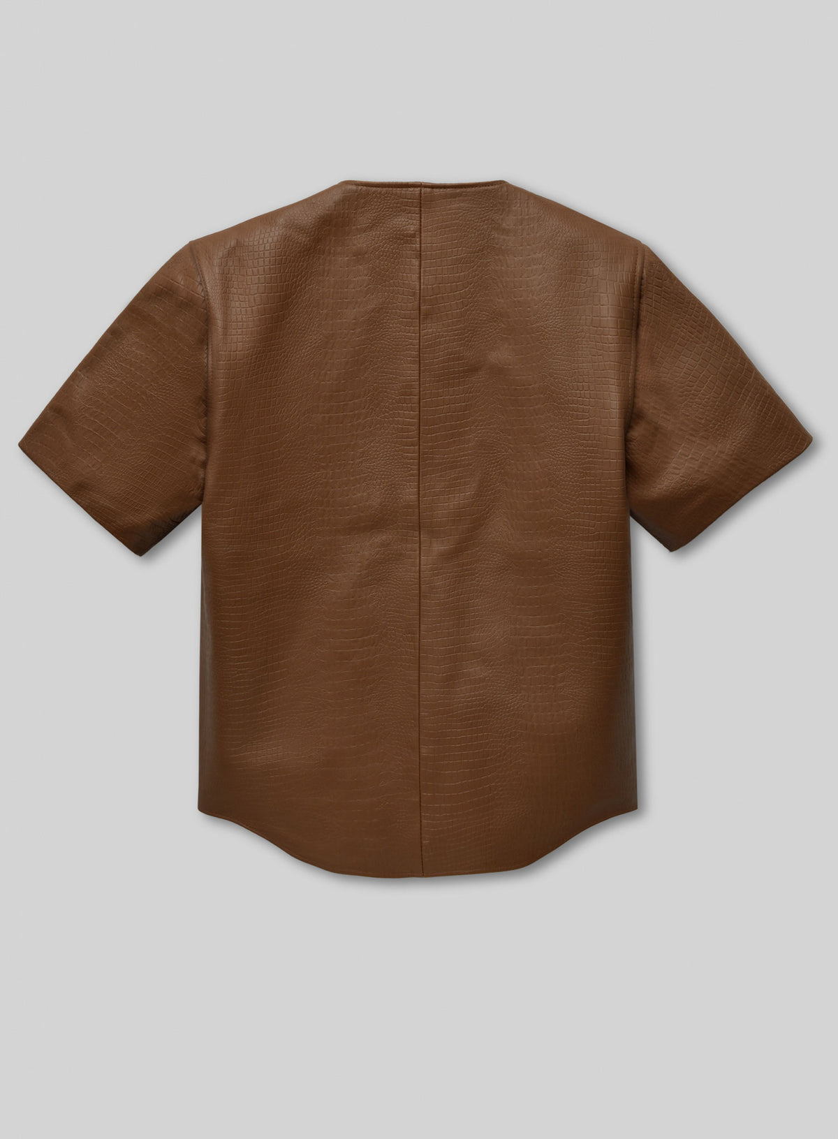 Crocodile Brown Leather T-Shirt