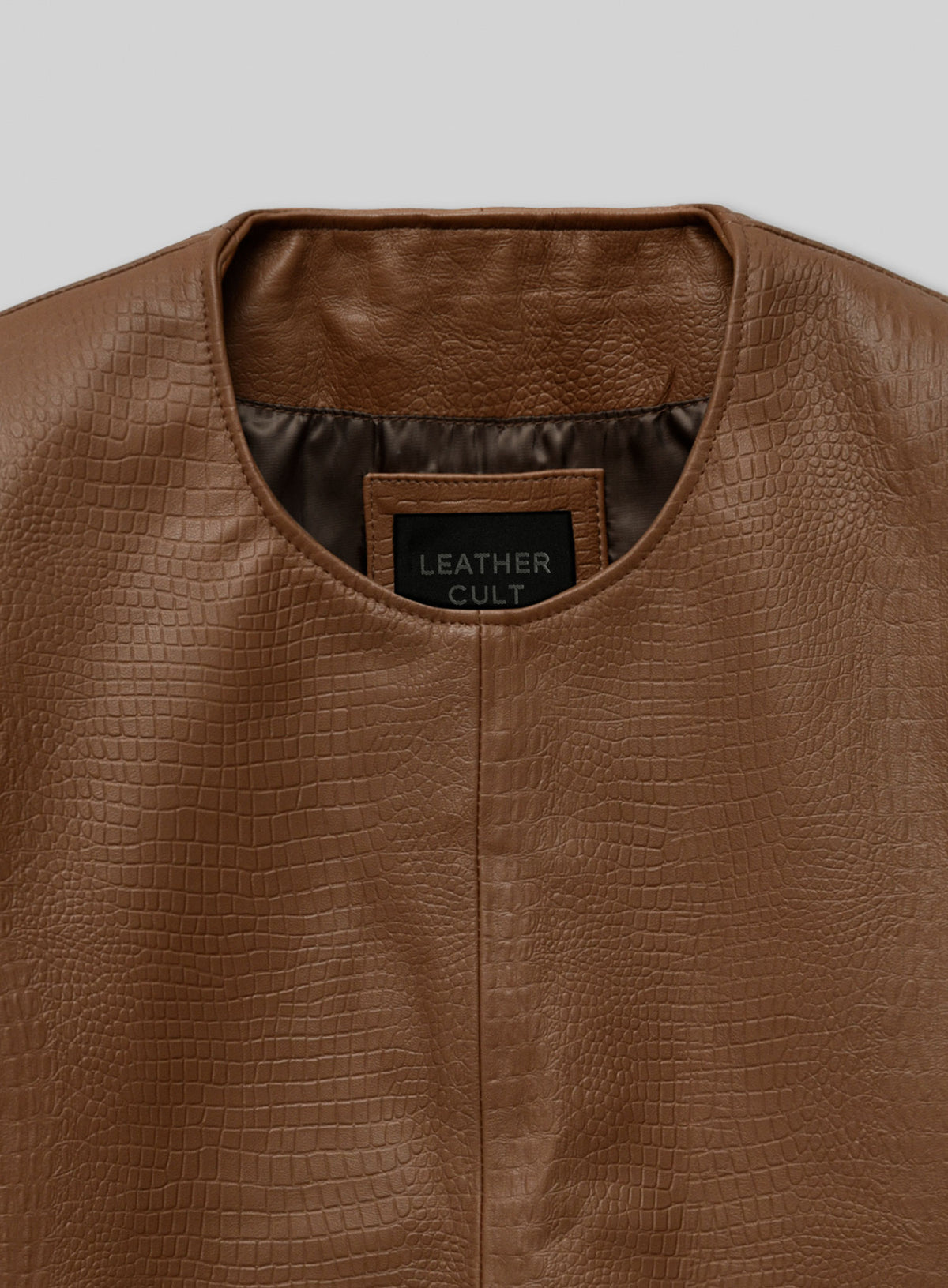 Crocodile Brown Leather T-Shirt
