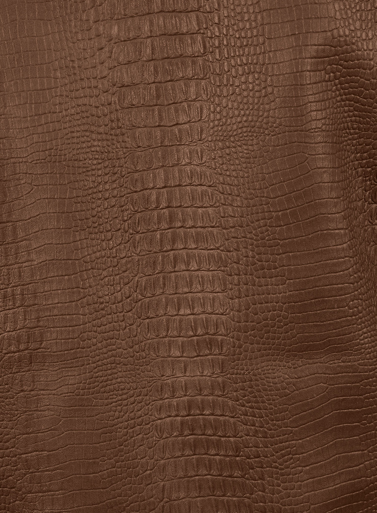 Crocodile Brown V Tab Leather Shirt Jacket