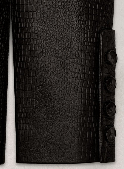 Crocodile Dark Brown Hyde Leather Pants - LeatherCult