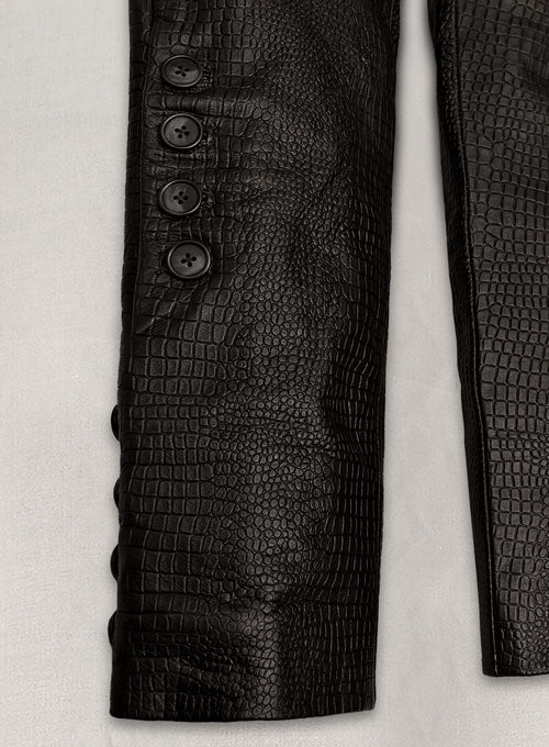 Crocodile Dark Brown Hyde Leather Pants - LeatherCult