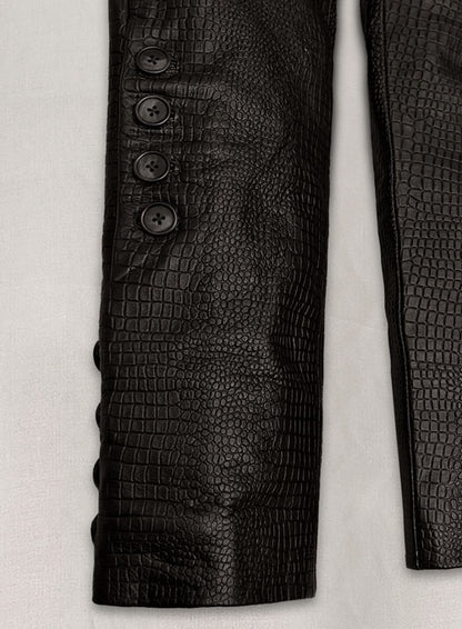 Crocodile Dark Brown Hyde Leather Pants - LeatherCult