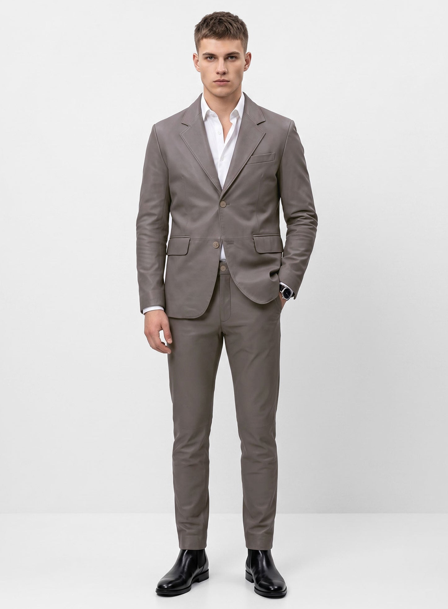 Croma Gray leather Suit