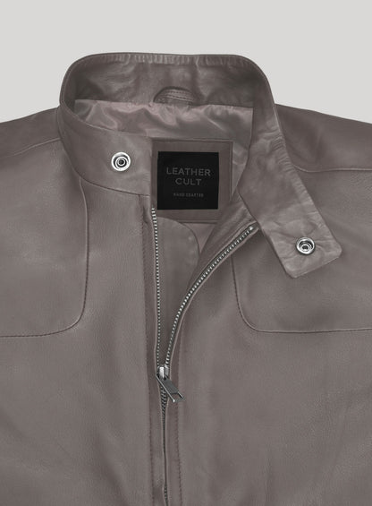 Croma Gray Washed & Wax Tom Cruise Fallout Leather Jacket