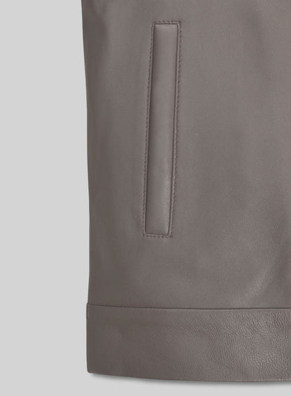 Croma Gray Washed & Wax Tom Cruise Fallout Leather Jacket