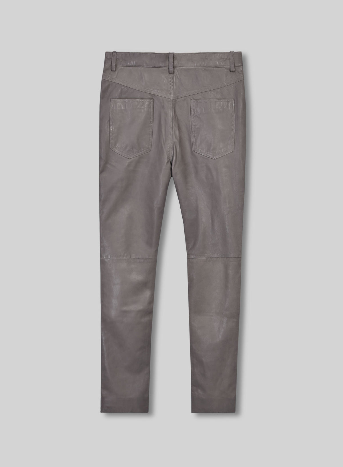 Croma Gray Washed and Wax Leather Pants - Jeans Style