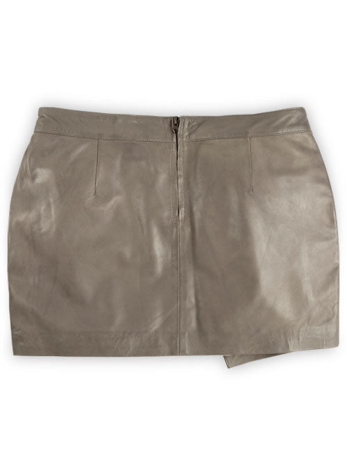 Croma Gray Wax Gypsy Leather Skirt - # 196 - LeatherCult