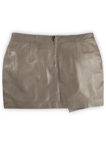 Croma Gray Wax Gypsy Leather Skirt - # 196 - LeatherCult