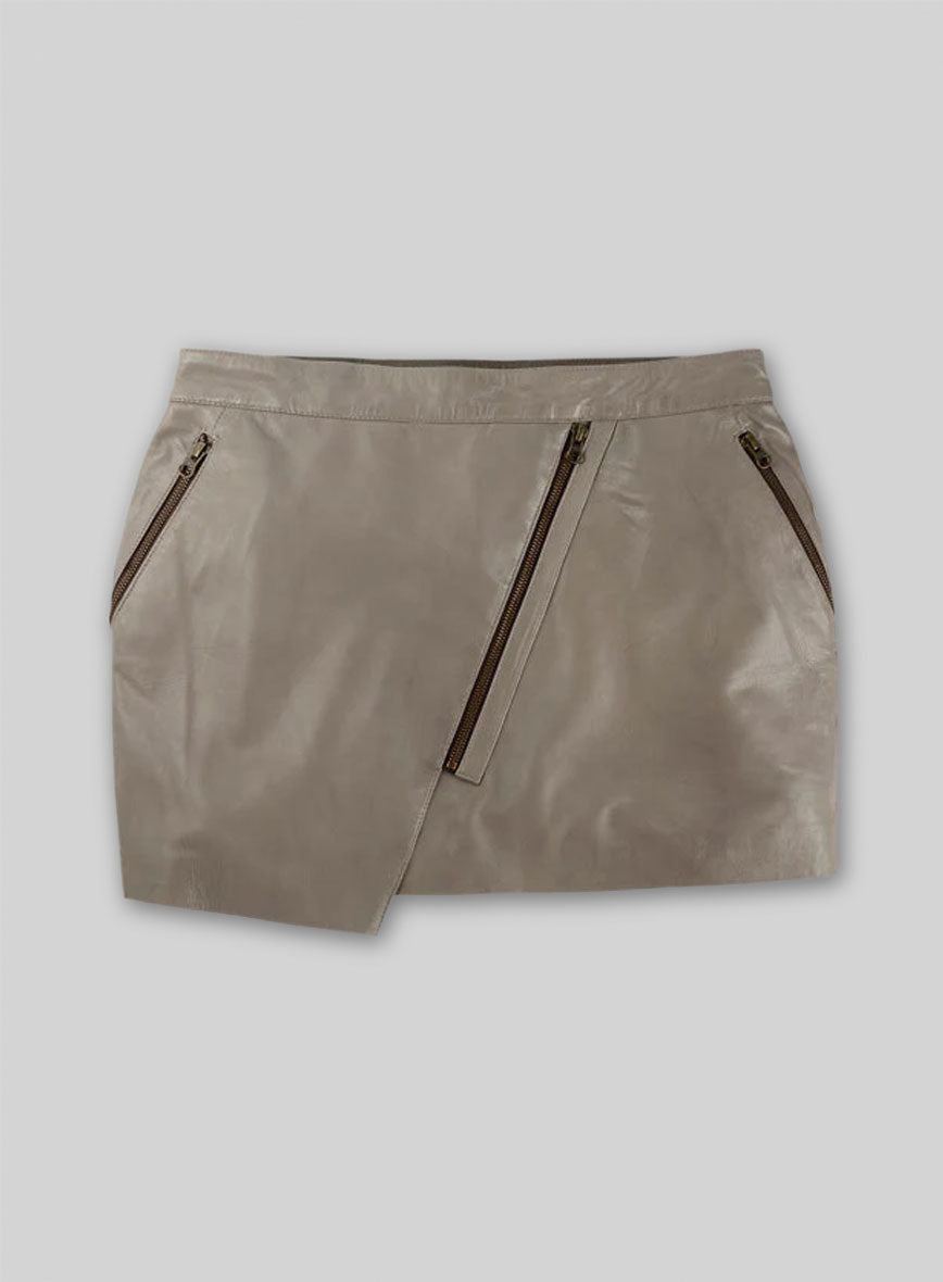 Croma Gray Wax Gypsy Leather Skirt - # 196