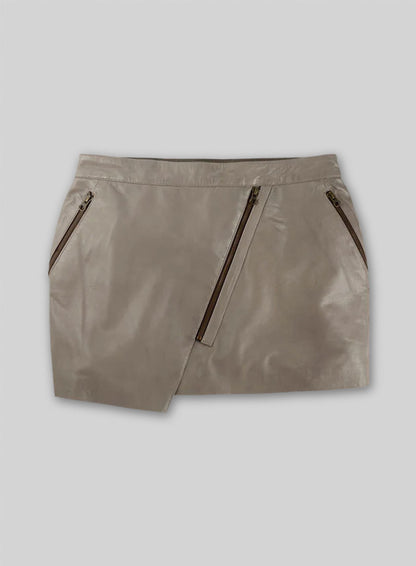 Croma Gray Wax Gypsy Leather Skirt - # 196