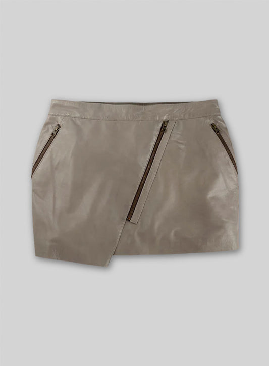 Croma Gray Wax Gypsy Leather Skirt - # 196