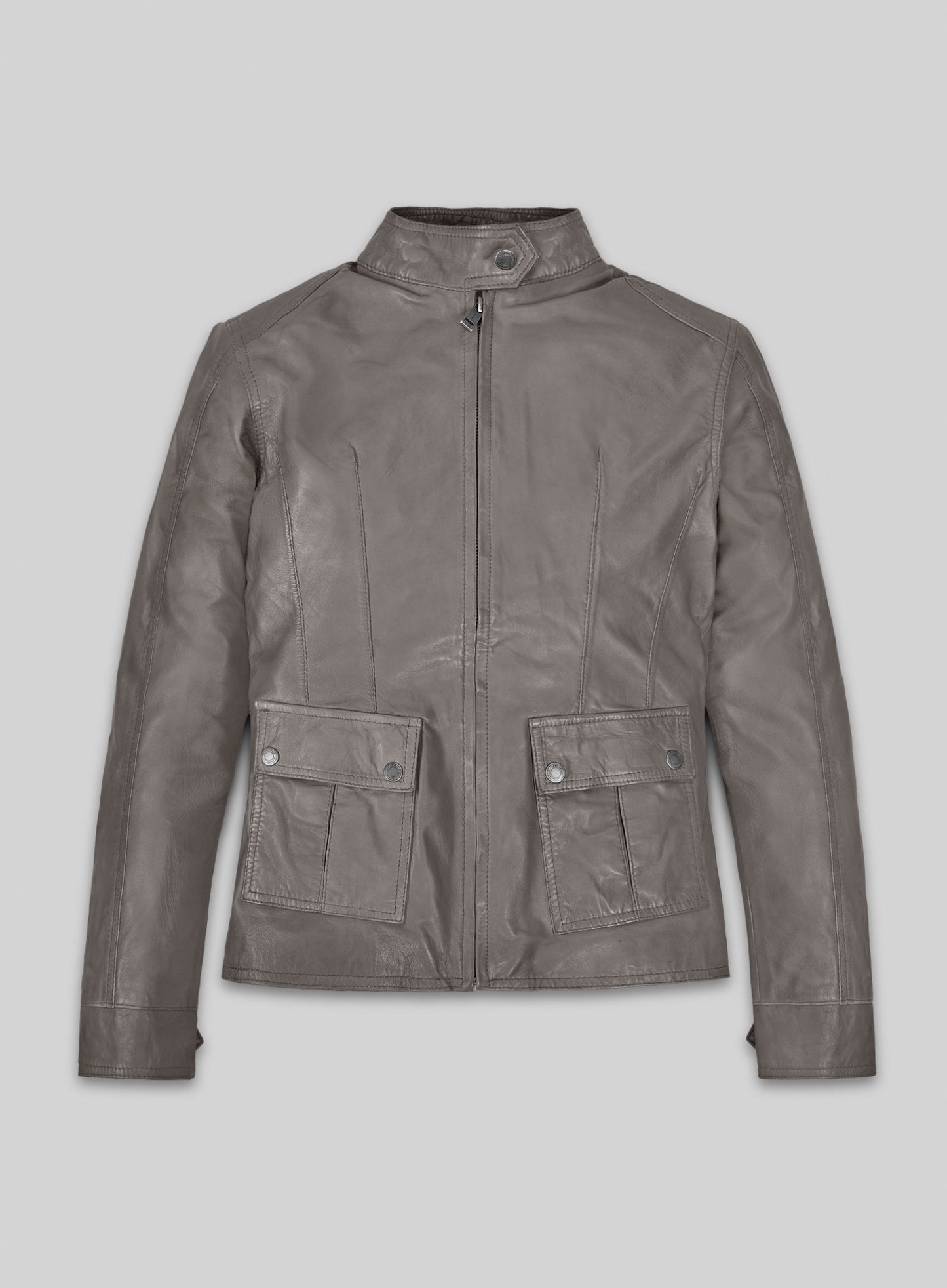 Croma Gray Washed & Wax Scarlett Johansson Leather Jacket