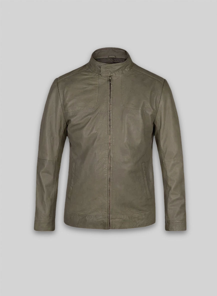 Croma Gray Washed & Wax Tom Cruise Fallout Leather Jacket