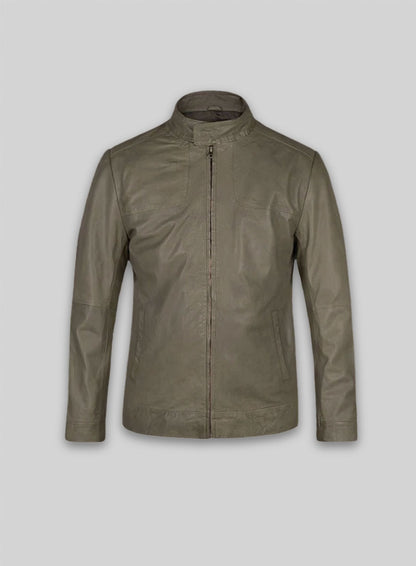Croma Gray Washed & Wax Tom Cruise Fallout Leather Jacket