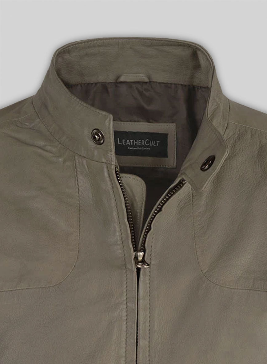 Croma Gray Washed & Wax Tom Cruise Fallout Leather Jacket
