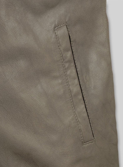Croma Gray Washed & Wax Tom Cruise Fallout Leather Jacket