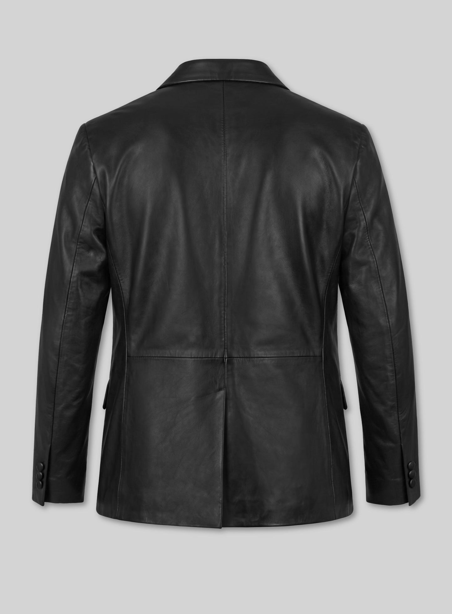 Crown Double Breasted Leather Blazer
