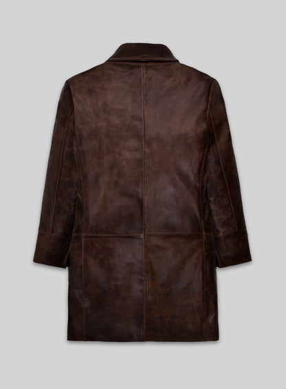 Thick Dark Espresso Dakota Johnson Madame Web Leather Trench Coat