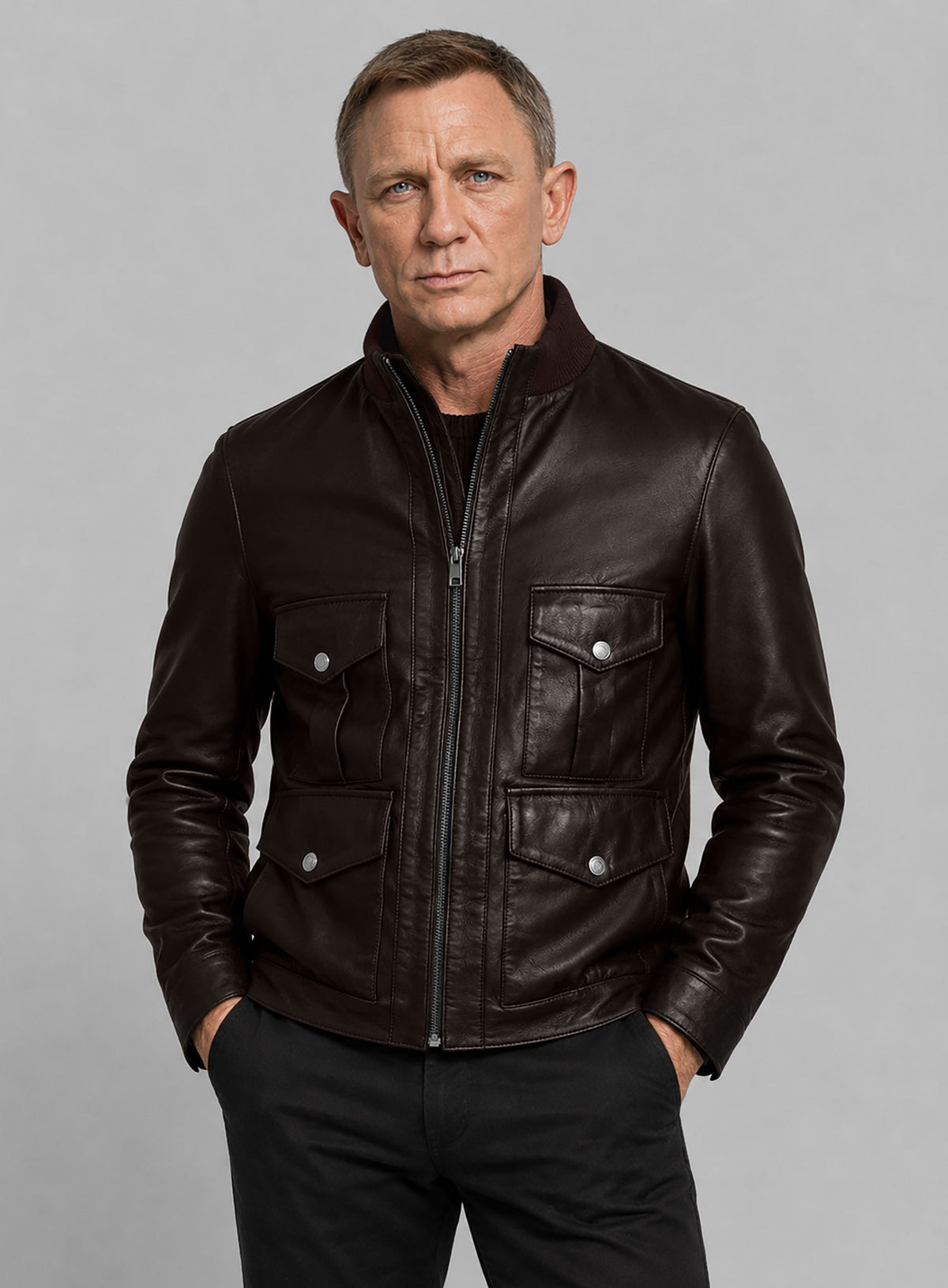 Daniel Craig Casino Royale Leather Jacket