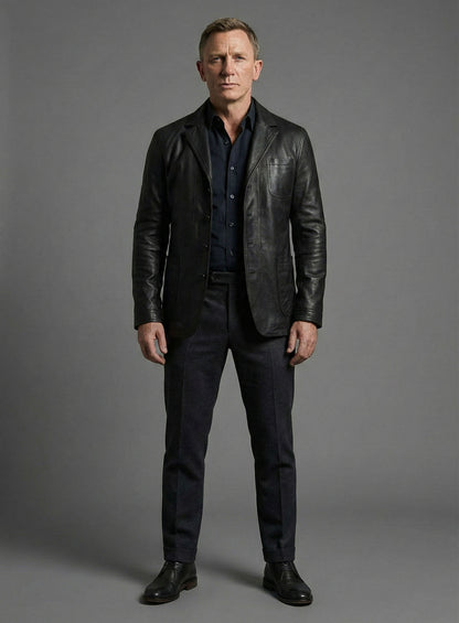 Daniel Craig Leather Blazer