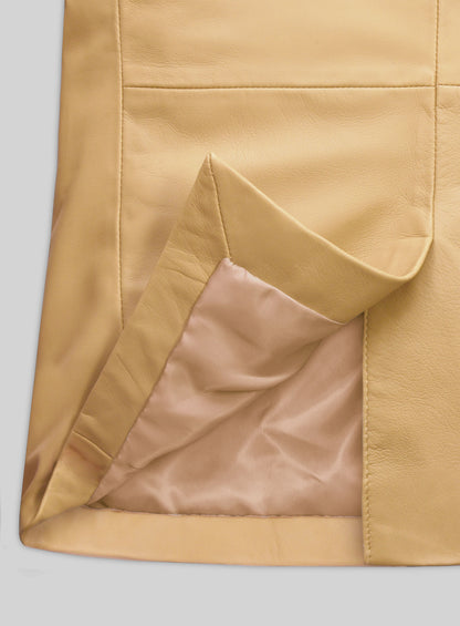 Dark Beige Lambskin Leather Blazer