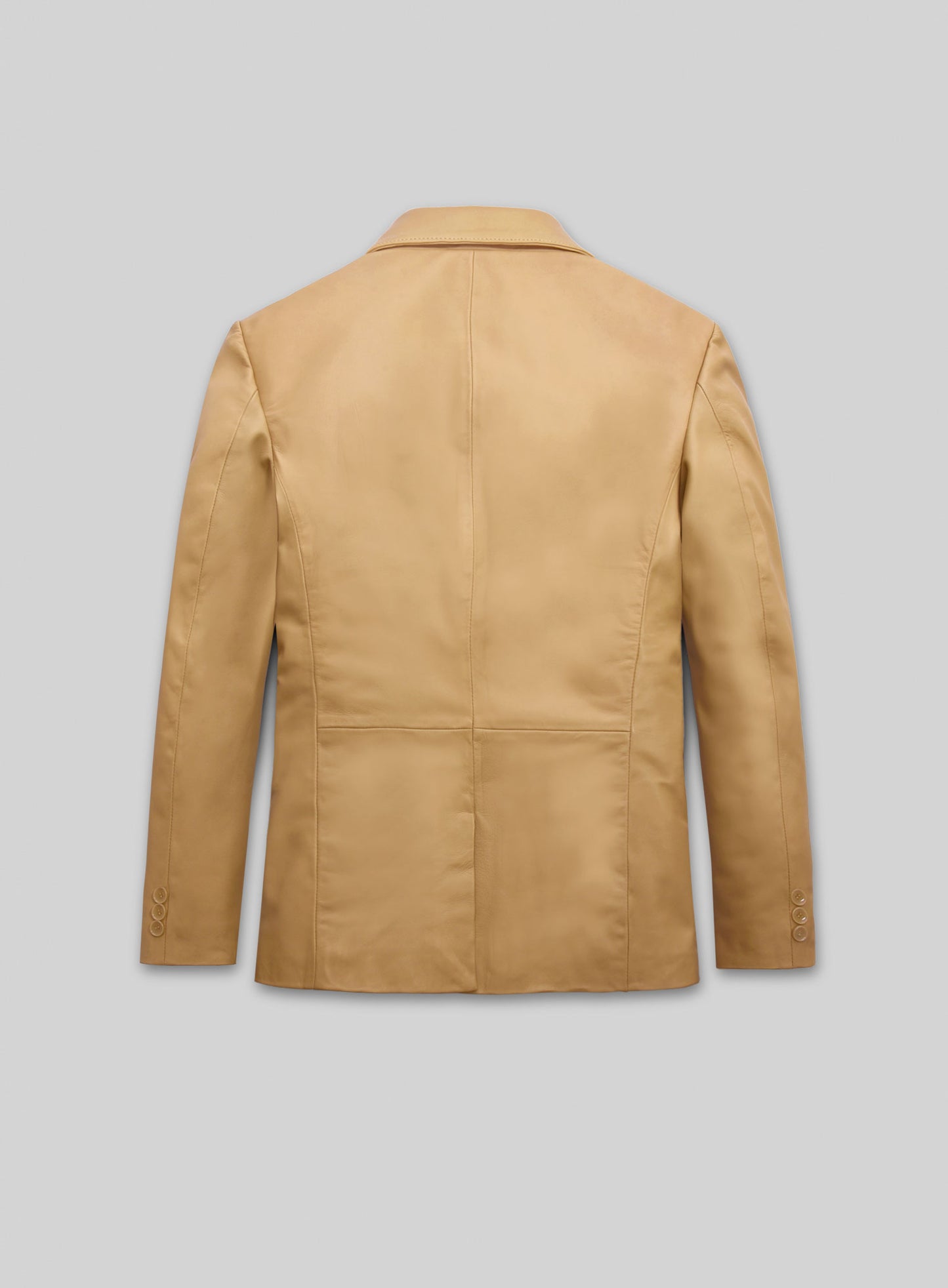 Dark Beige Lambskin Leather Blazer