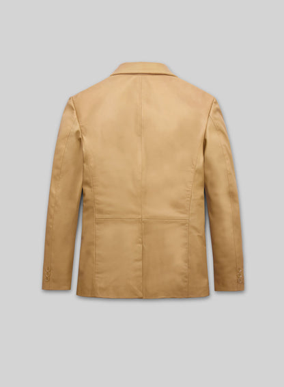 Dark Beige Lambskin Leather Blazer