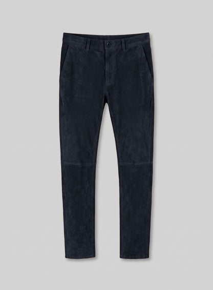 Dark Blue Suede Leather Suit