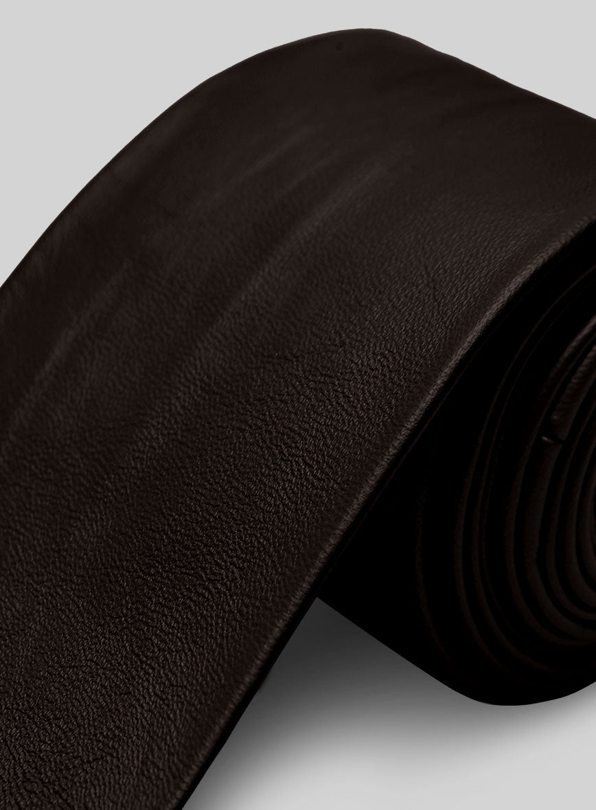 Dark Brown Leather Tie