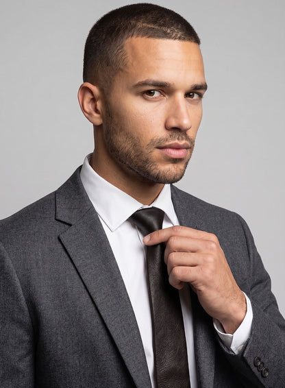 Dark Brown Leather Tie