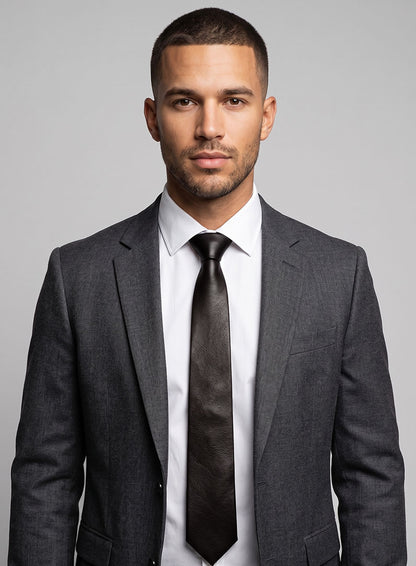 Dark Brown Leather Tie