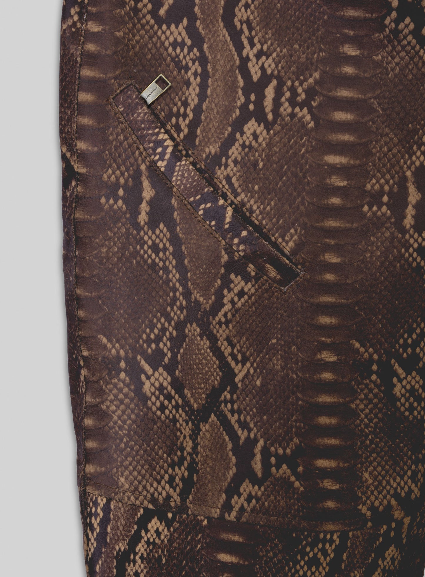 Dark Brown Python Leather Jeans Style #522