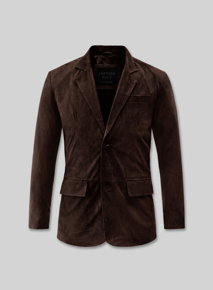 Dark Brown Suede Leather Suit