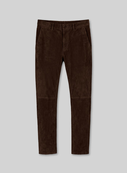 Dark Brown Suede Leather Suit