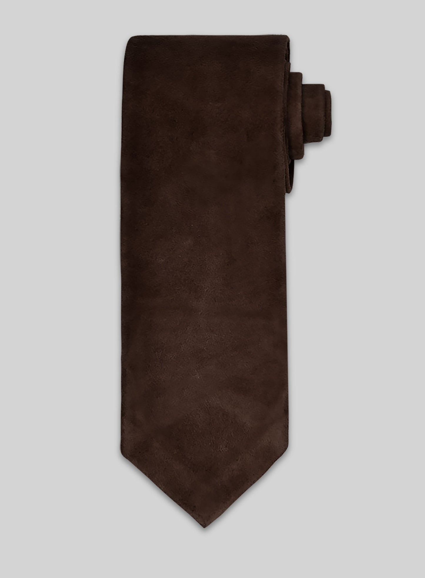 Dark Brown Suede Leather Tie